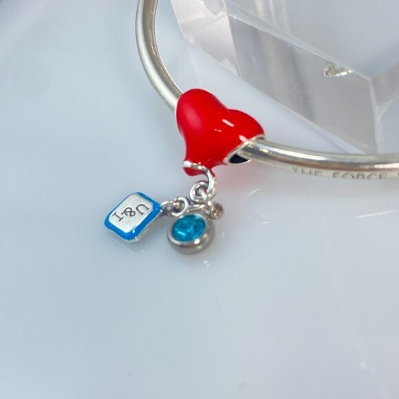 Sterling Silver Balloon "U & I Let's Fly..." with Birthstone Dangle Charm - Picture 6 of 8